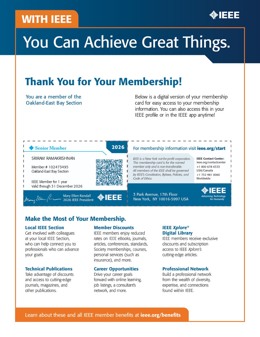 IEEE Senior Member Certificate