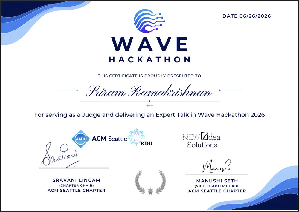 WaveHack Judge & Speaker Certificate